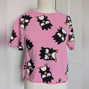 NWOT Badtz- Maru Sanrio Pink Print Hybrid Apparel Tee XS